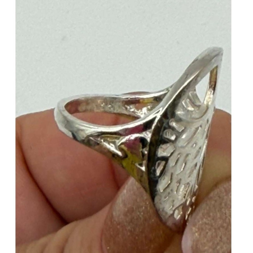 S925 Sterling Silver Tree Design Statement Ring Openwork Size 6 - Picture 5 of 10